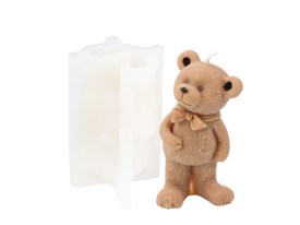 Molde silicona osito parado tela con moño